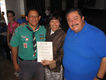 El Jefe Scout Rodrigo juneto al Gran Maestro Dr. Chiu Chi Ling y el Alcalde Sergio Rodrigo Valespín Pérez.